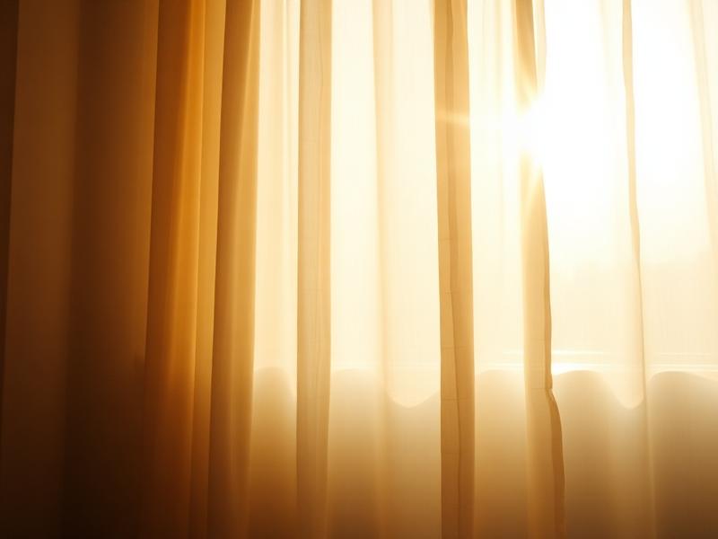 Sunlit linen curtain