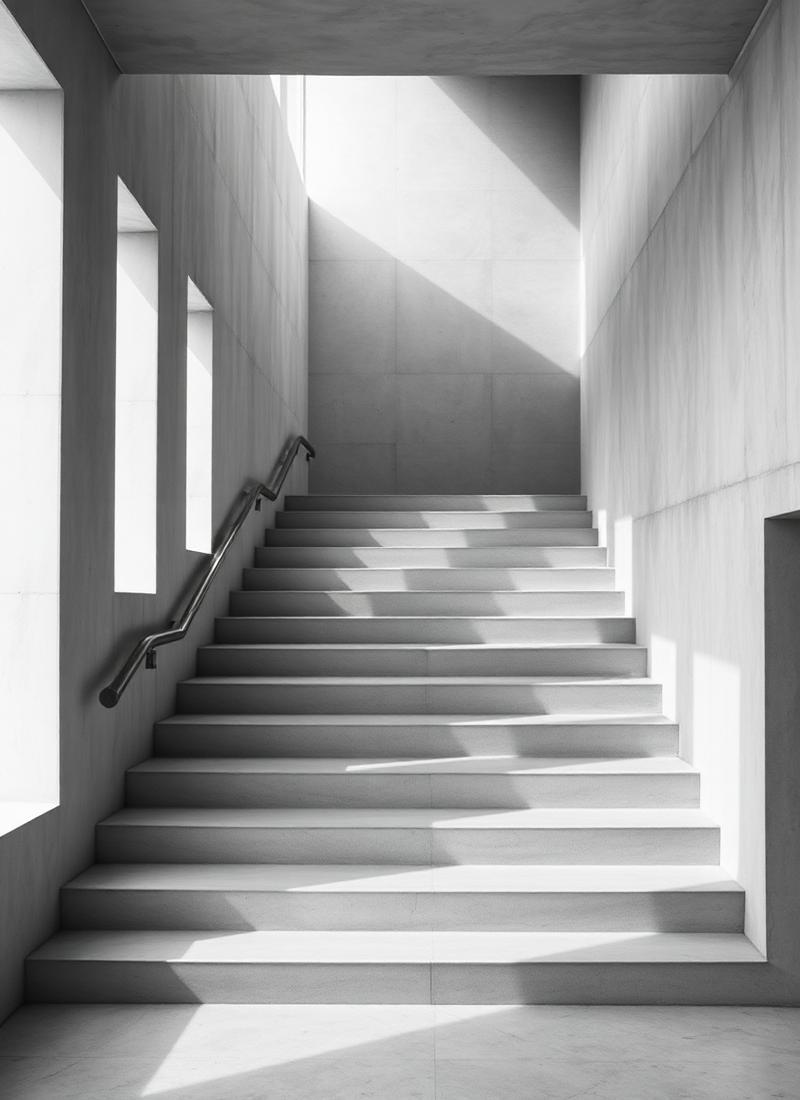 Empty modernist staircase