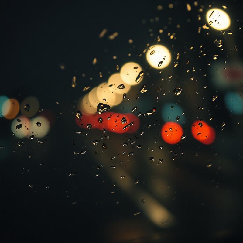 Rain on a car window